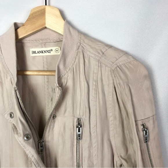 Blank NYC Dusty Pink Tencel Bomber Parka Jacket XS - Picture 6 of 6